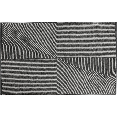Serene 96 X 60 inch Black / White Indoor Hand-Woven Rug, Hand-Woven